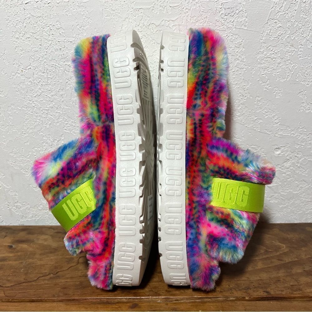 Ugg Fluffita Pixelate Flatform Slide Slippers Multi Color Womens 7 8 9 - Picture 6 of 11